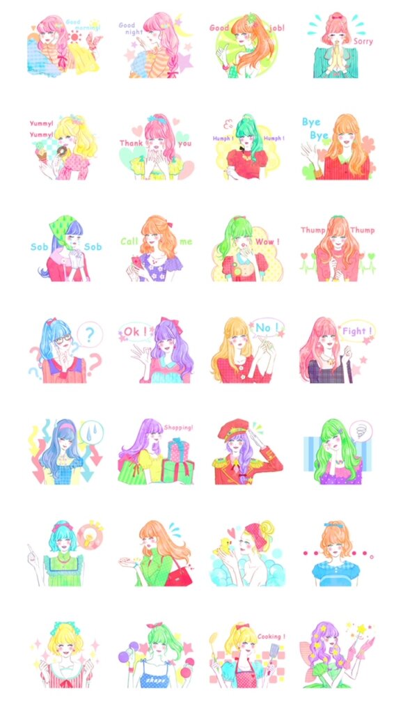 LINEスタンプ乙女図録スタンプ一覧画面