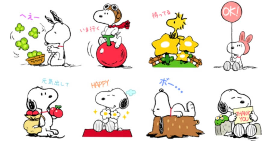 ポコポコ×SNOOPYスタンプ表示