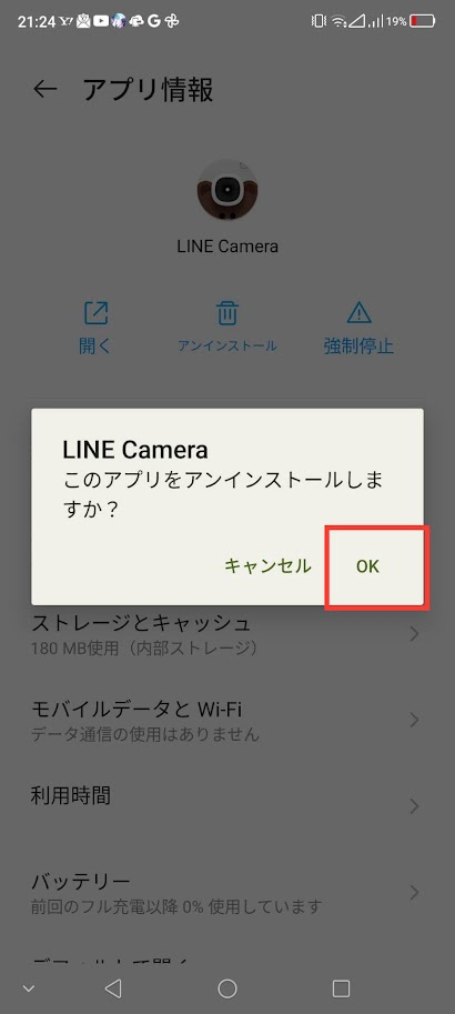 アプリ情報画面