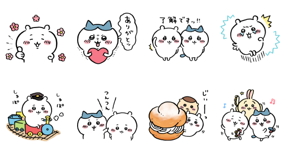 LINEスタンプちいかわ×lacore スタンプ画面