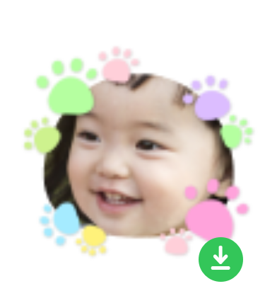 LINEスタンプメーカーフレーム動物足跡子供表示