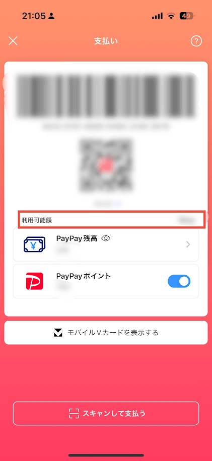 PayPay 支払い画面